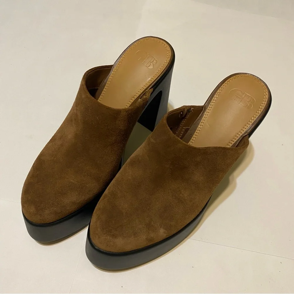NWOT! Gianni Bini Sued Platform Clog Mules size 8M - Picture 4 of 12